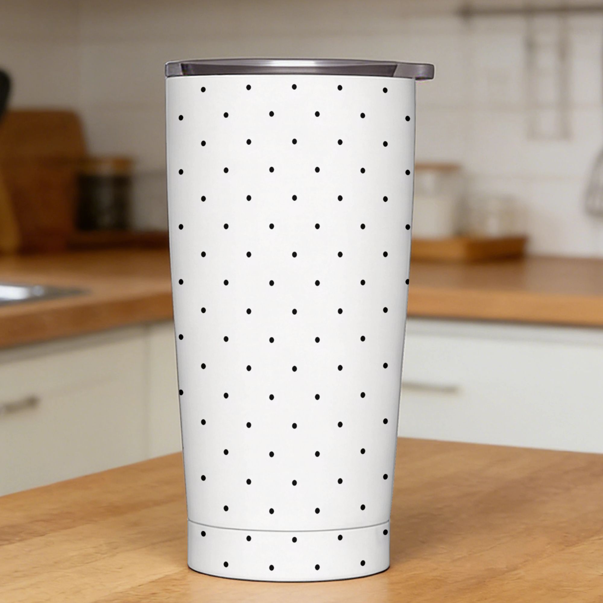 Black & White Polka Dot Patter - Tumbler 20Oz White recensie en prijs
