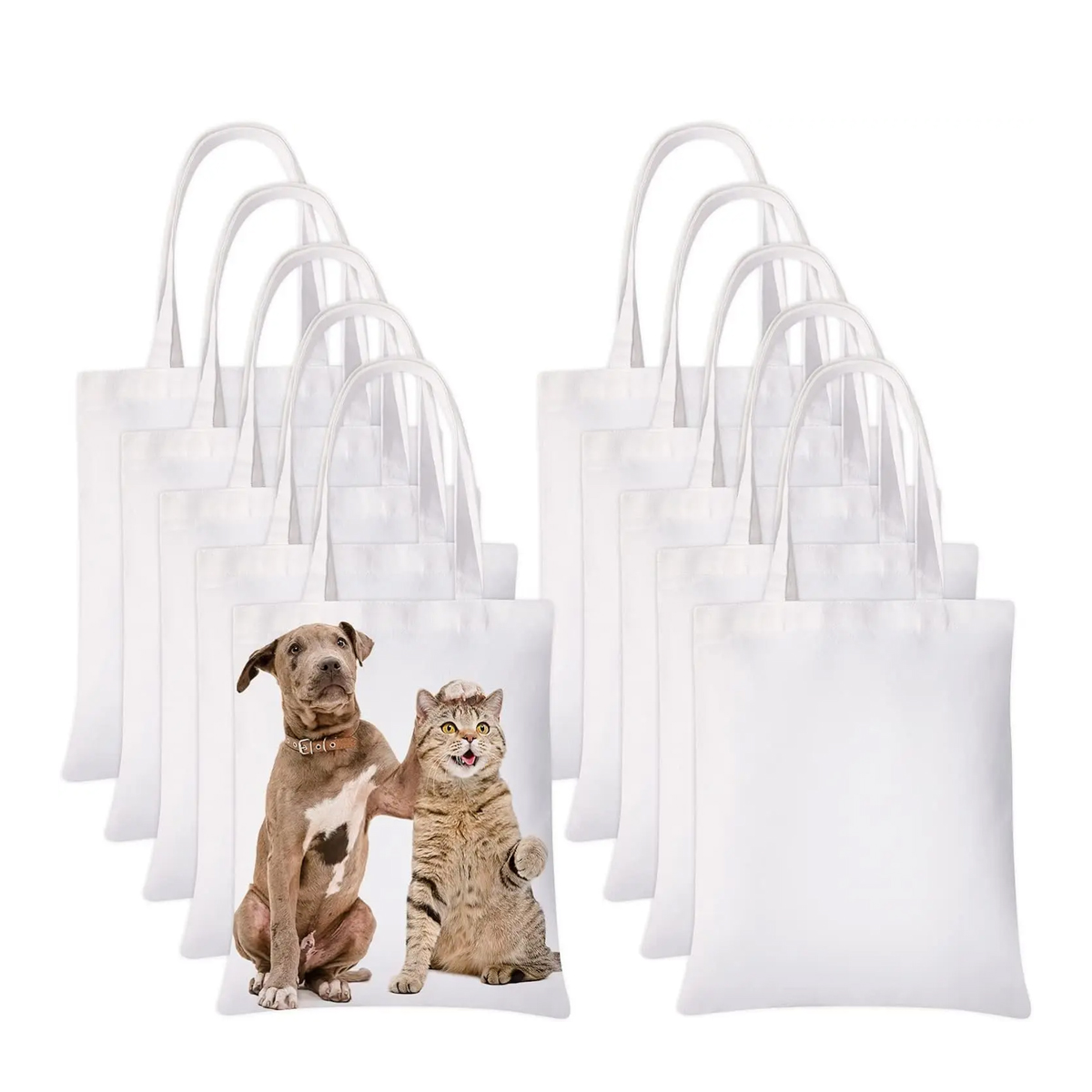 6pcs White Canvas Tote Bags, S - Tote Bag Sublimation recensie en prijs