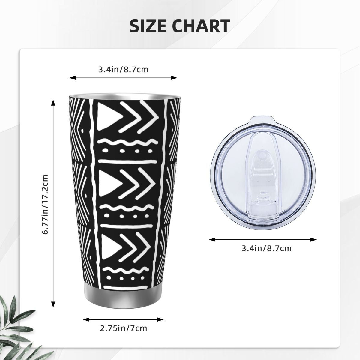 Black And White African Bogola - Tumbler 20Oz White recensie en prijs