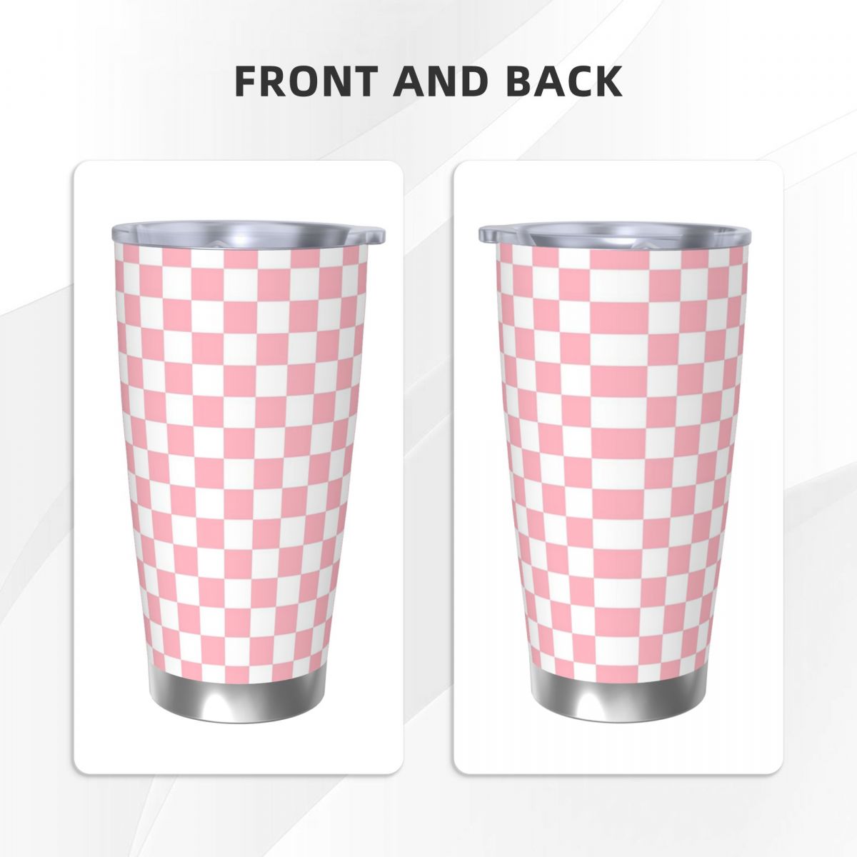 Pink White Checkerboard Patter - Tumbler 20Oz White recensie en prijs