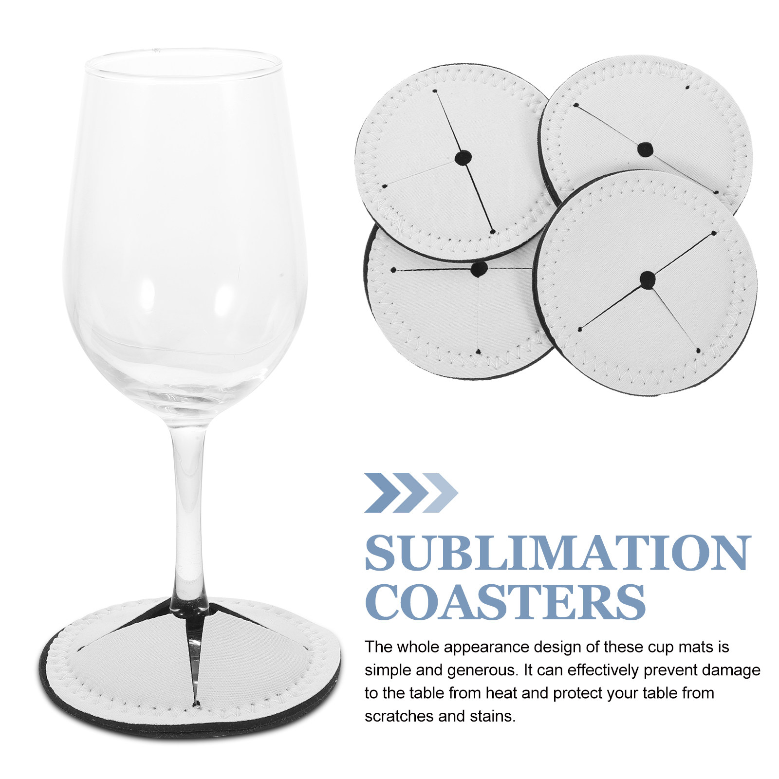 4Pcs Heat Transfer Wine Cup Co - Coaster Sublimation Blank recensie en prijs