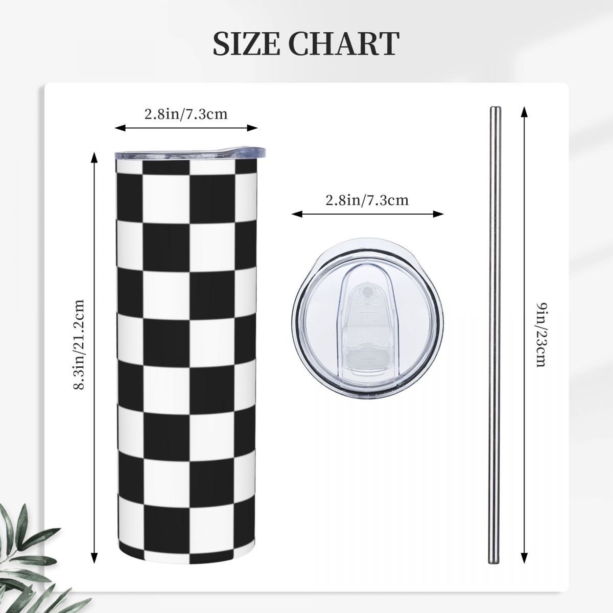 Black And White Checkerboard S - Tumbler 20Oz White recensie en prijs
