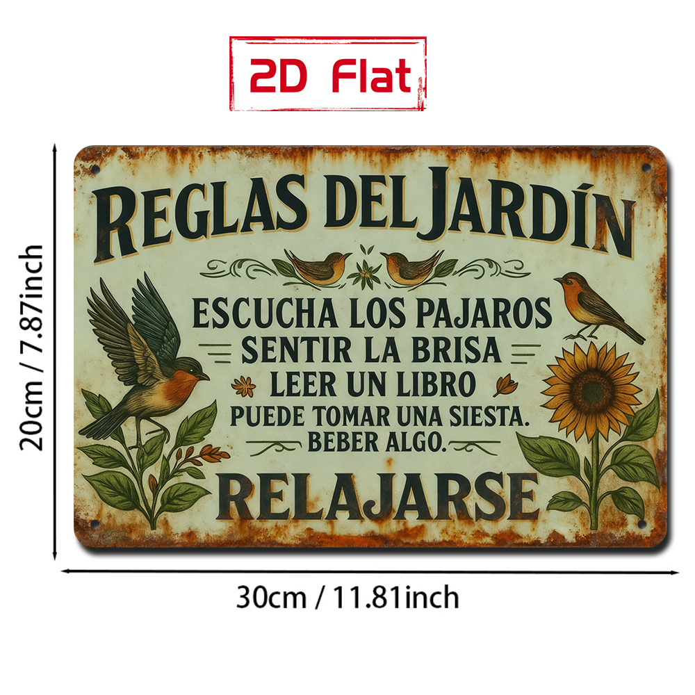 Spanish Garden Rules Sign 