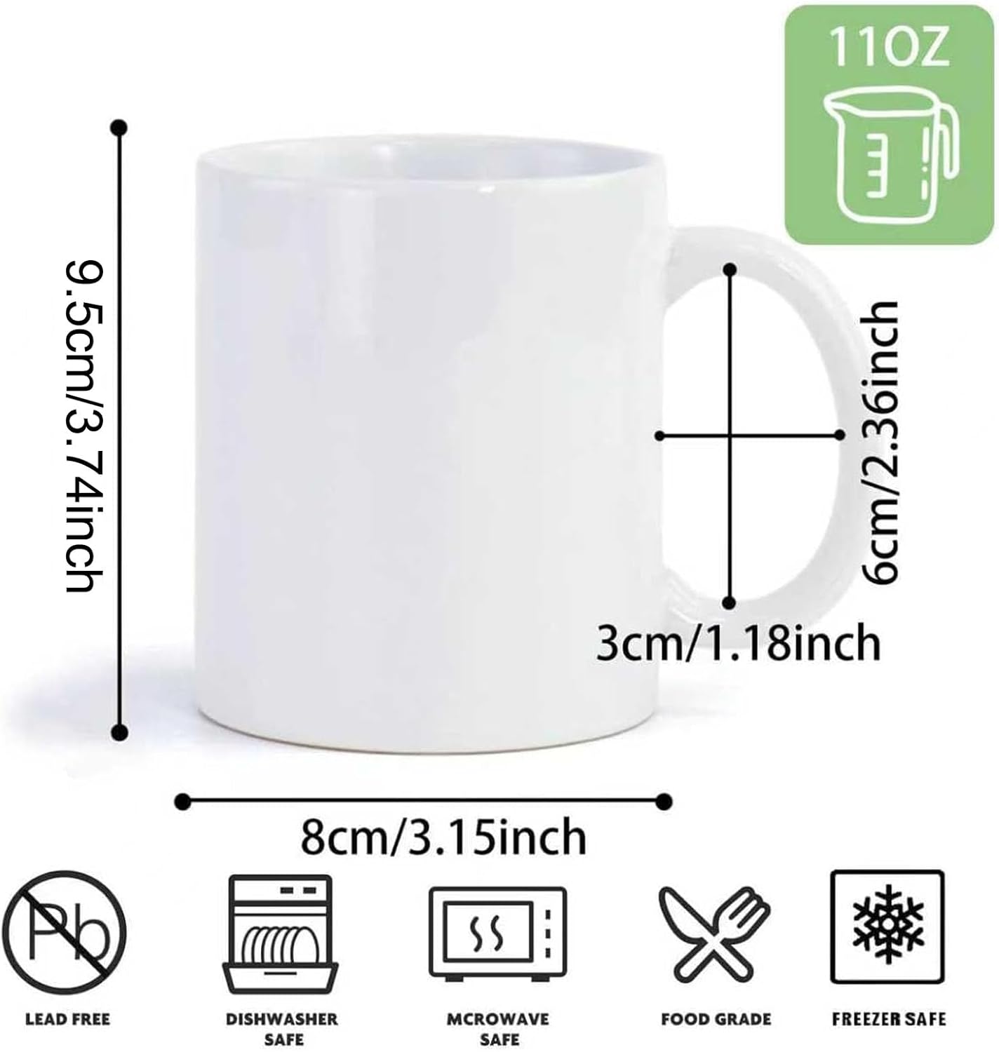 36pcs Sublimation Mugs 11oz Wh - Sublimation Mug White recensie en prijs