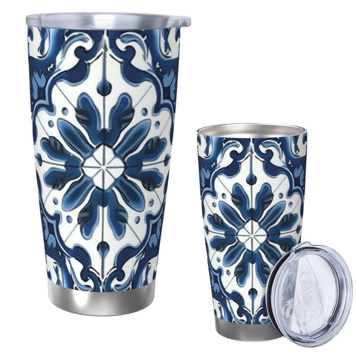 Blue And White Majolica Patter - Tumbler 20Oz White recensie en prijs